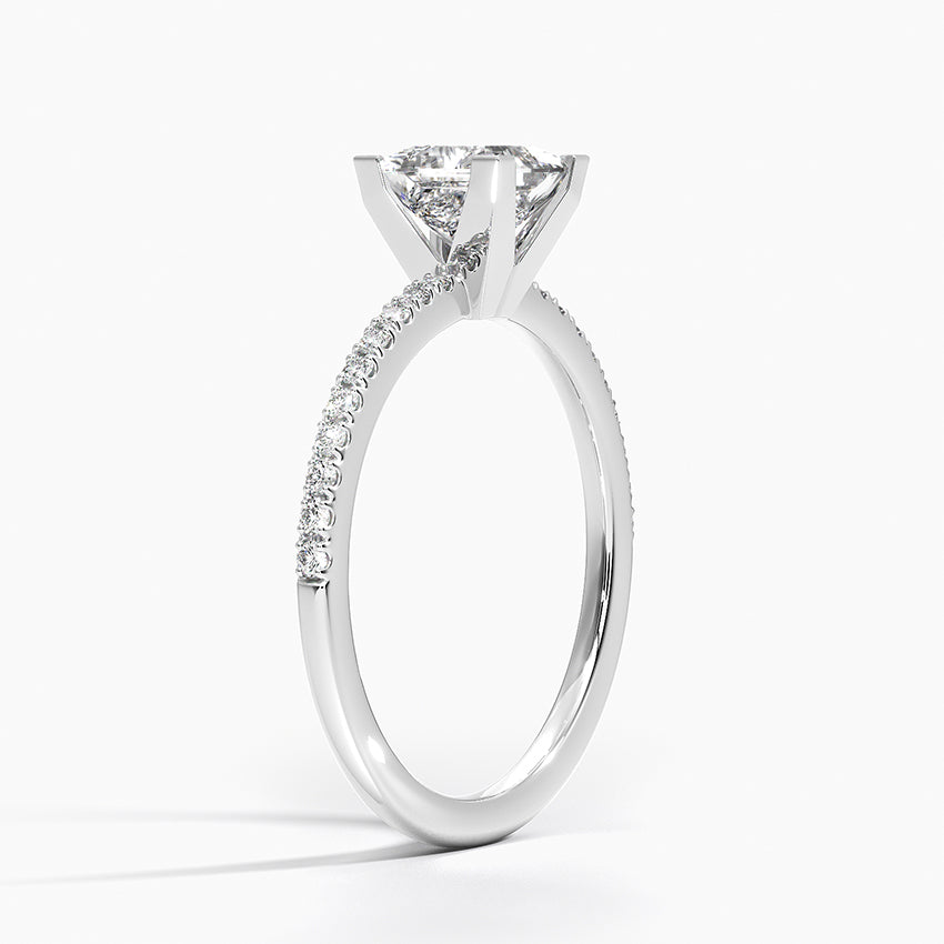 Ballad Half Coverage Diamond Ring (1/8 ct. tw.) Platinum Princess Engagement Ring