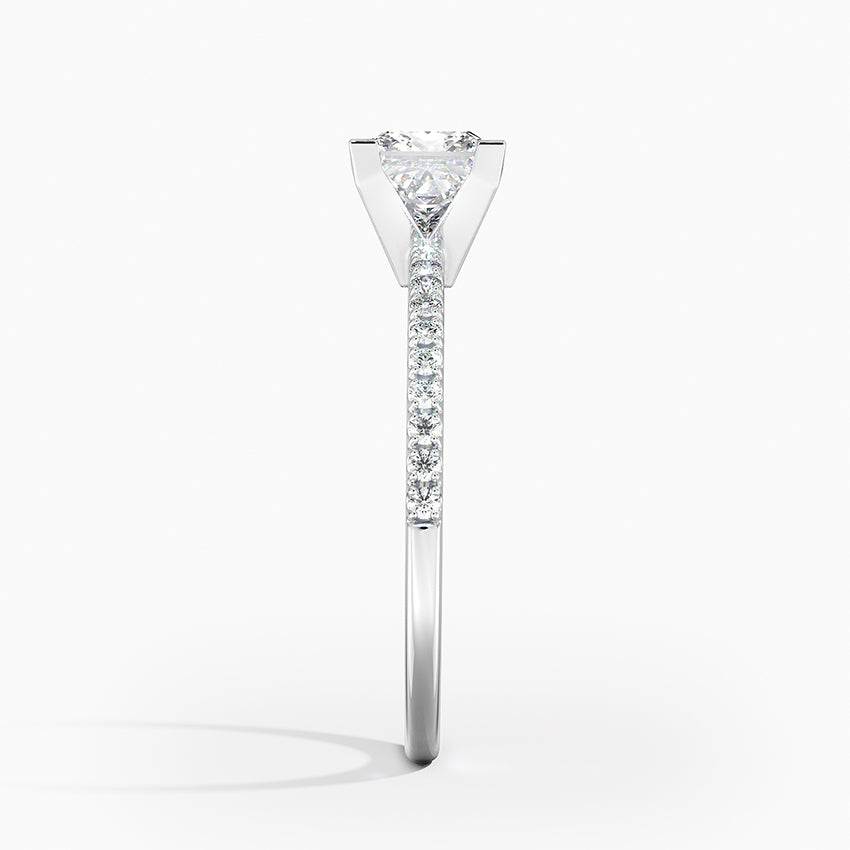 Ballad Half Coverage Diamond Ring (1/8 ct. tw.) Platinum Princess Engagement Ring
