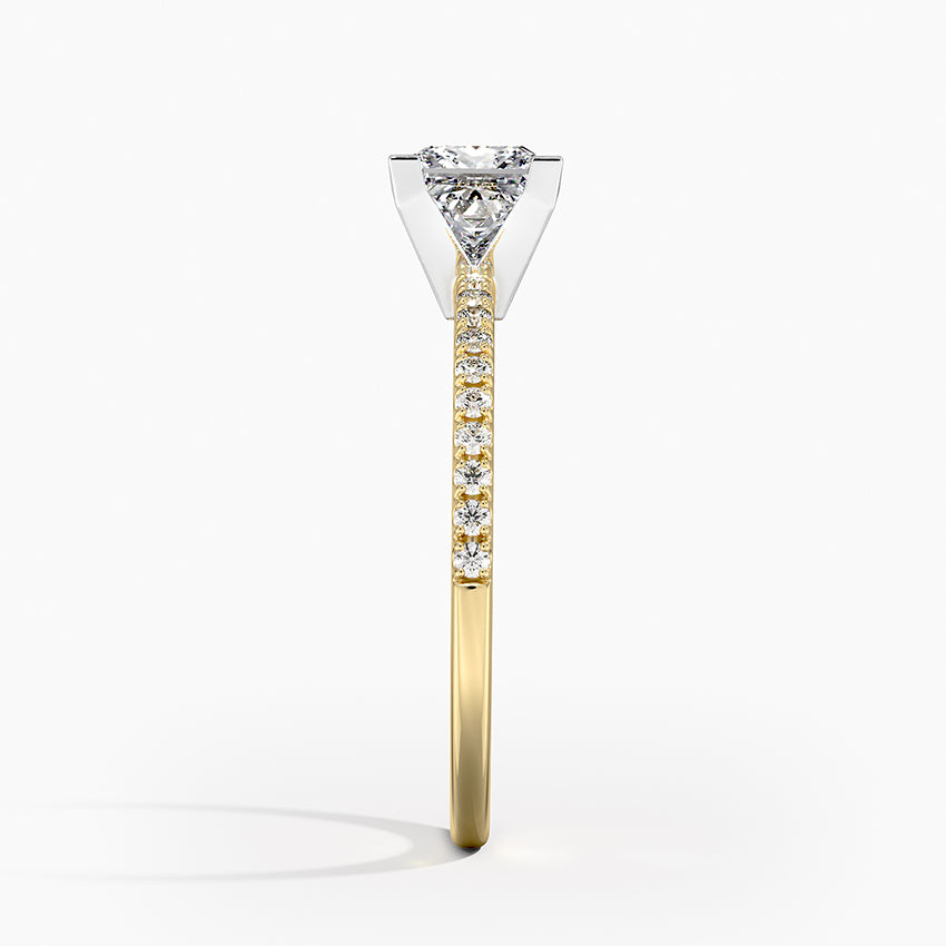 Ballad Half Coverage Diamond Ring (1/8 ct. tw.) Yellow Gold 18k Princess Engagement Ring
