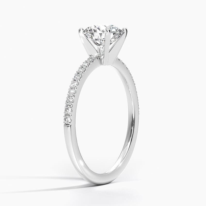 Ballad Half Coverage Diamond Ring (1/8 ct. tw.) Platinum Round Engagement Ring
