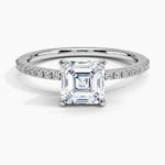 Ballad Half Coverage Diamond Ring (1/8 ct. tw.) Platinum Asscher Engagement Ring