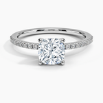 Ballad Half Coverage Diamond Ring (1/8 ct. tw.) Platinum Cushion Engagement Ring