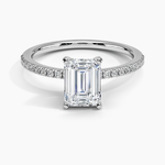 Ballad Half Coverage Diamond Ring (1/8 ct. tw.) Platinum Emerald Engagement Ring
