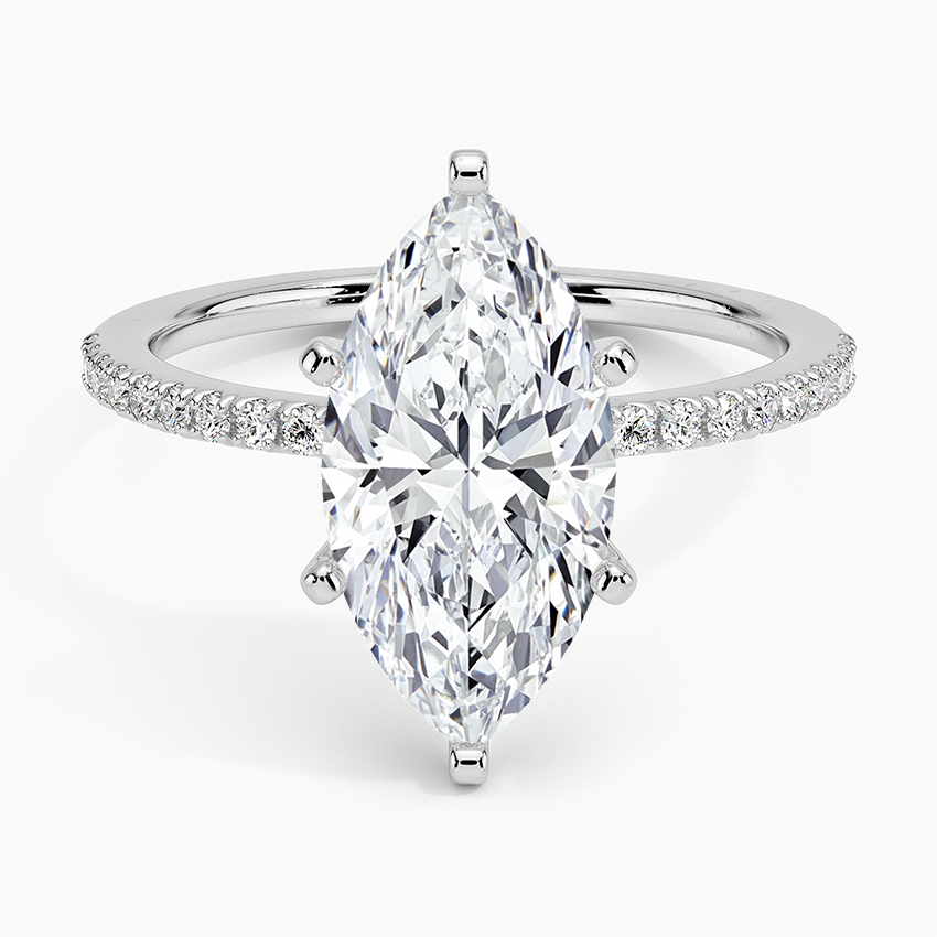 Ballad Half Coverage Diamond Ring (1/8 ct. tw.) Platinum Marquise Engagement Ring