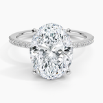 Ballad Half Coverage Diamond Ring (1/8 ct. tw.) Platinum Oval Engagement Ring