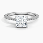 Ballad Half Coverage Diamond Ring (1/8 ct. tw.) Platinum Princess Engagement Ring