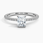 Ballad Half Coverage Diamond Ring (1/8 ct. tw.) Platinum Radiant Engagement Ring