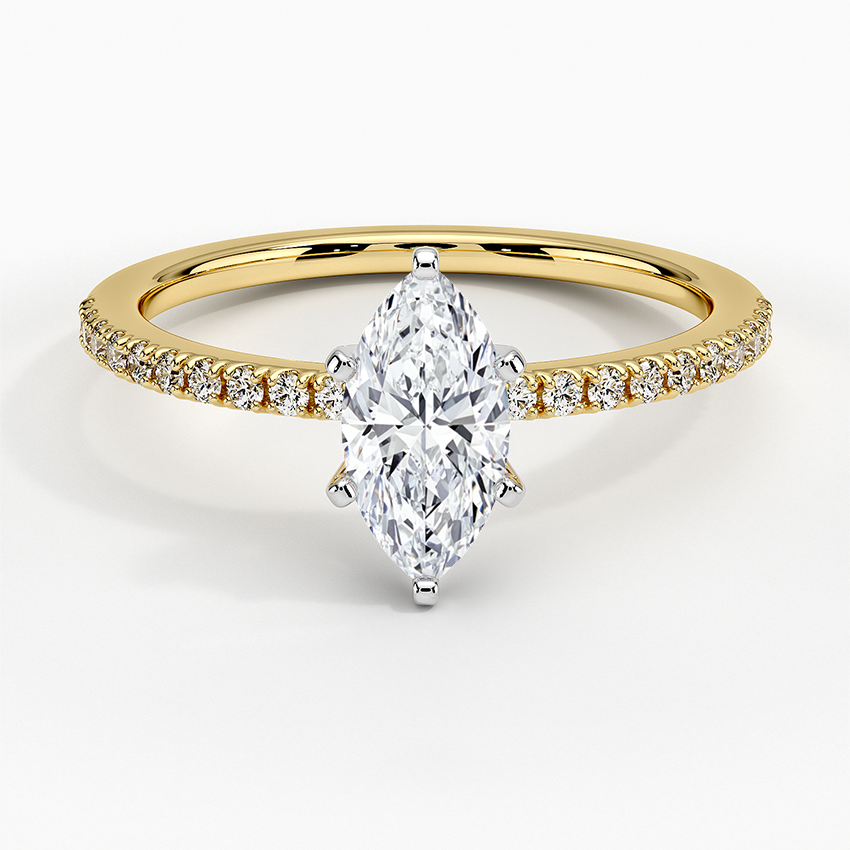 Ballad Half Coverage Diamond Ring (1/8 ct. tw.) Yellow Gold 18k Marquise Engagement Ring