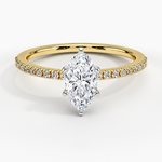 Ballad Half Coverage Diamond Ring (1/8 ct. tw.) Yellow Gold 18k Marquise Engagement Ring