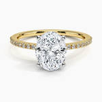 Ballad Half Coverage Diamond Ring (1/8 ct. tw.) Yellow Gold 18k Oval Engagement Ring