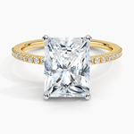 Ballad Half Coverage Diamond Ring (1/8 ct. tw.) Yellow Gold 18k Radiant Engagement Ring