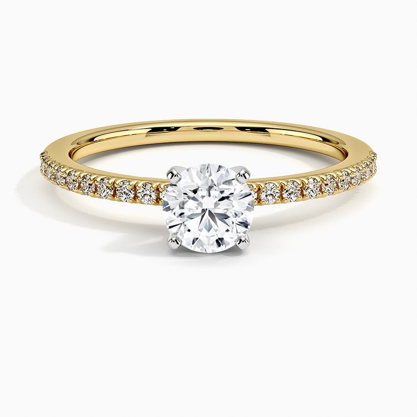 Ballad Half Coverage Diamond Ring (1/8 ct. tw.) Yellow Gold 18k Round Engagement Ring