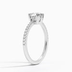 Luxe Kalina Hidden Halo Diamond Ring Platinum Cushion Engagement Ring