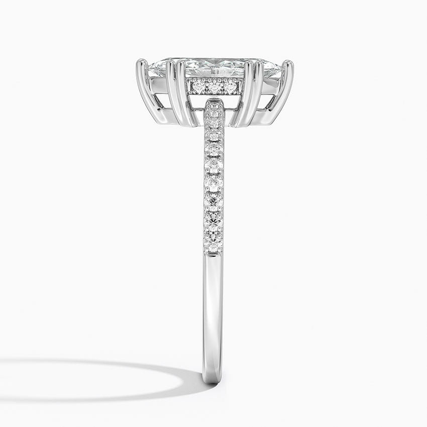 Luxe Kalina Hidden Halo Diamond Ring Platinum Marquise Engagement Ring