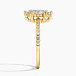 Luxe Kalina Hidden Halo Diamond Ring Yellow Gold 18k Marquise Engagement Ring