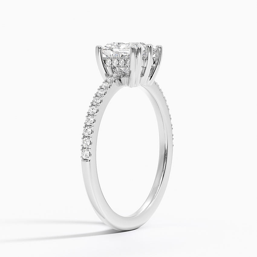 Luxe Kalina Hidden Halo Diamond Ring Platinum Princess Engagement Ring