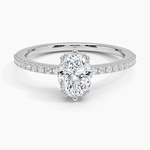 Luxe Kalina Hidden Halo Diamond Ring Platinum Oval Engagement Ring