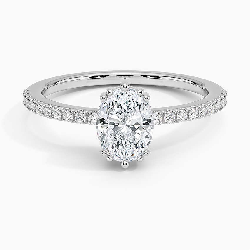 Luxe Kalina Hidden Halo Diamond Ring Platinum Oval Engagement Ring