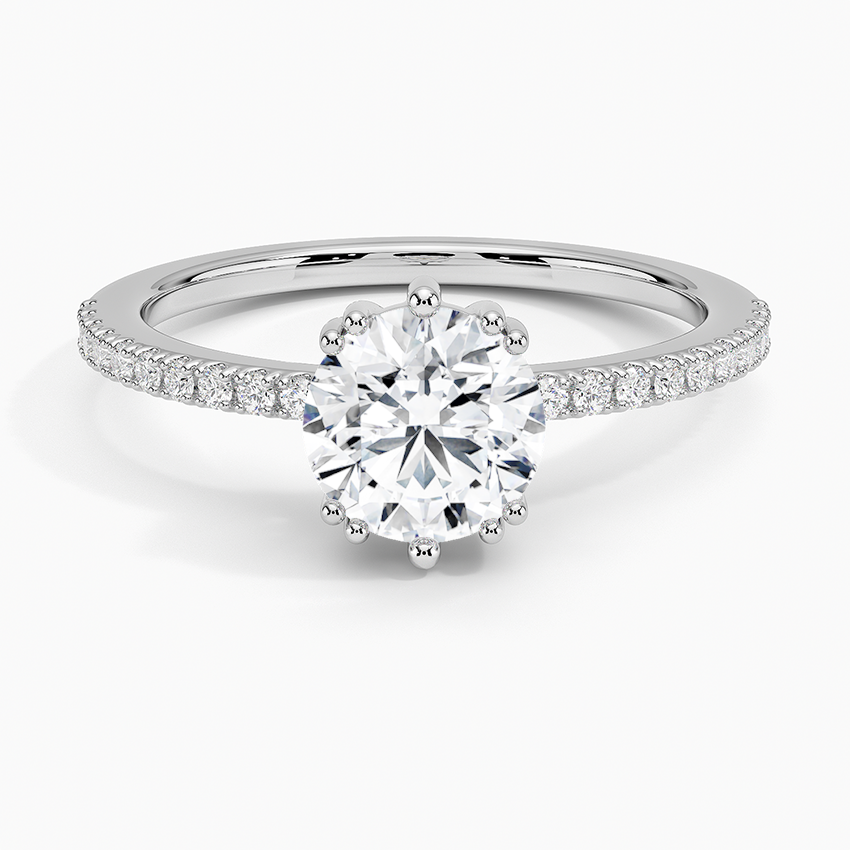Luxe Kalina Hidden Halo Diamond Ring Platinum Round Engagement Ring