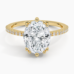 Luxe Kalina Hidden Halo Diamond Ring Yellow Gold 18k Oval Engagement Ring