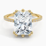 Luxe Kalina Hidden Halo Diamond Ring Yellow Gold 18k Radiant Engagement Ring