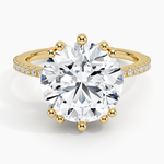 Luxe Kalina Hidden Halo Diamond Ring Yellow Gold 18k Round Engagement Ring
