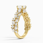 Olivetta Double Row Diamond Ring (2 1/2 ct. tw.) Yellow Gold 18k Asscher Engagement Ring