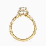 Olivetta Double Row Diamond Ring (2 1/2 ct. tw.) Yellow Gold 18k Cushion Engagement Ring