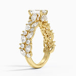 Olivetta Double Row Diamond Ring (2 1/2 ct. tw.) Yellow Gold 18k Emerald Engagement Ring