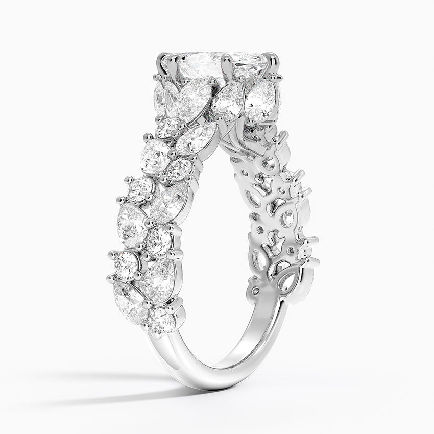 Olivetta Double Row Diamond Ring (2 1/2 ct. tw.) Platinum Marquise Engagement Ring