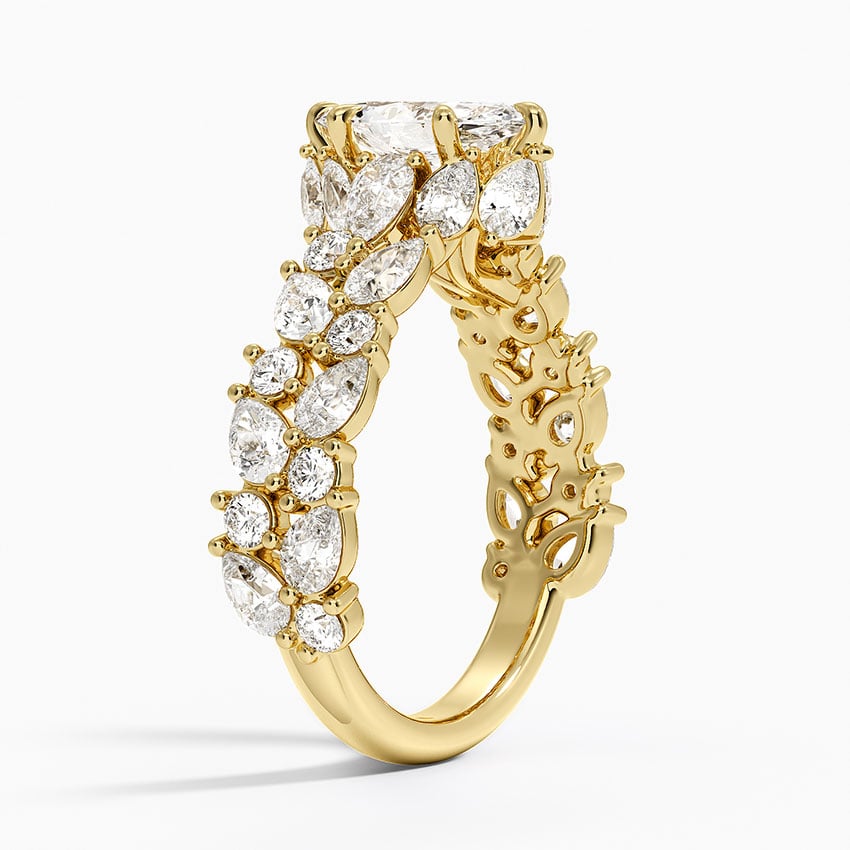 Olivetta Double Row Diamond Ring (2 1/2 ct. tw.) Yellow Gold 18k Marquise Engagement Ring