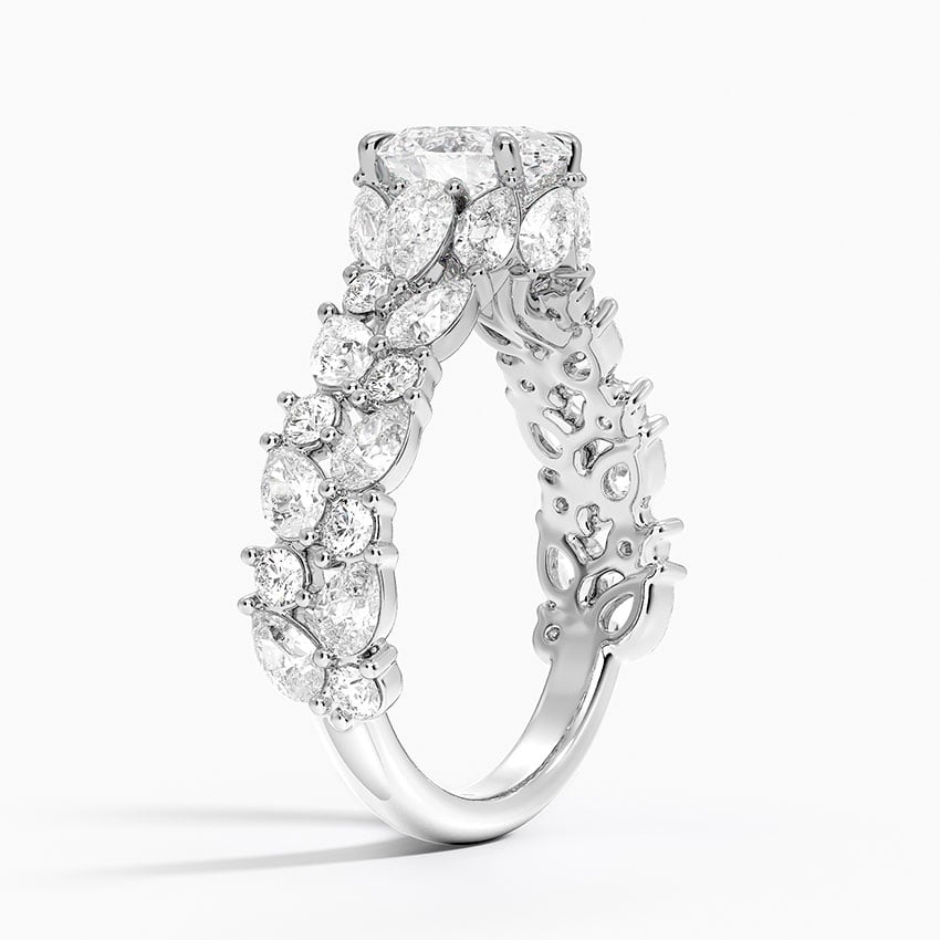Olivetta Double Row Diamond Ring (2 1/2 ct. tw.) Platinum Oval Engagement Ring
