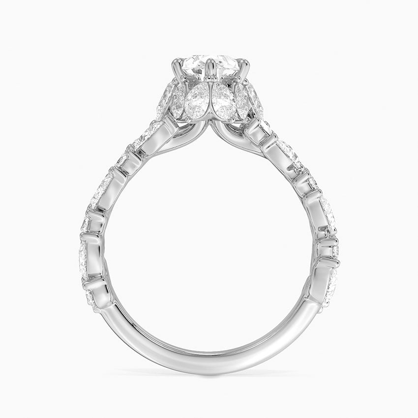 Olivetta Double Row Diamond Ring (2 1/2 ct. tw.) Platinum Pear Engagement Ring
