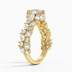 Olivetta Double Row Diamond Ring (2 1/2 ct. tw.) Yellow Gold 18k Pear Engagement Ring