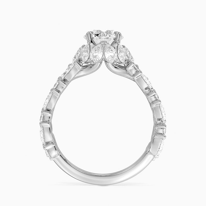 Olivetta Double Row Diamond Ring (2 1/2 ct. tw.) Platinum Round Engagement Ring