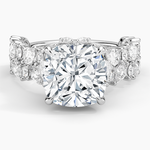 Olivetta Double Row Diamond Ring (2 1/2 ct. tw.) Platinum Cushion Engagement Ring