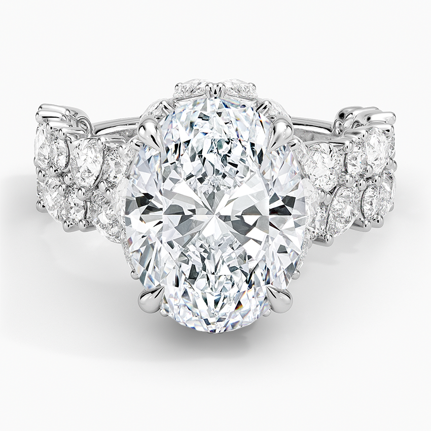 Olivetta Double Row Diamond Ring (2 1/2 ct. tw.) Platinum Oval Engagement Ring