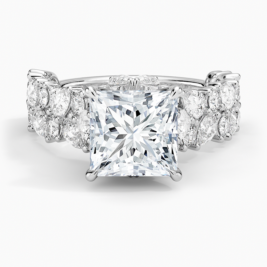 Olivetta Double Row Diamond Ring (2 1/2 ct. tw.) Platinum Princess Engagement Ring