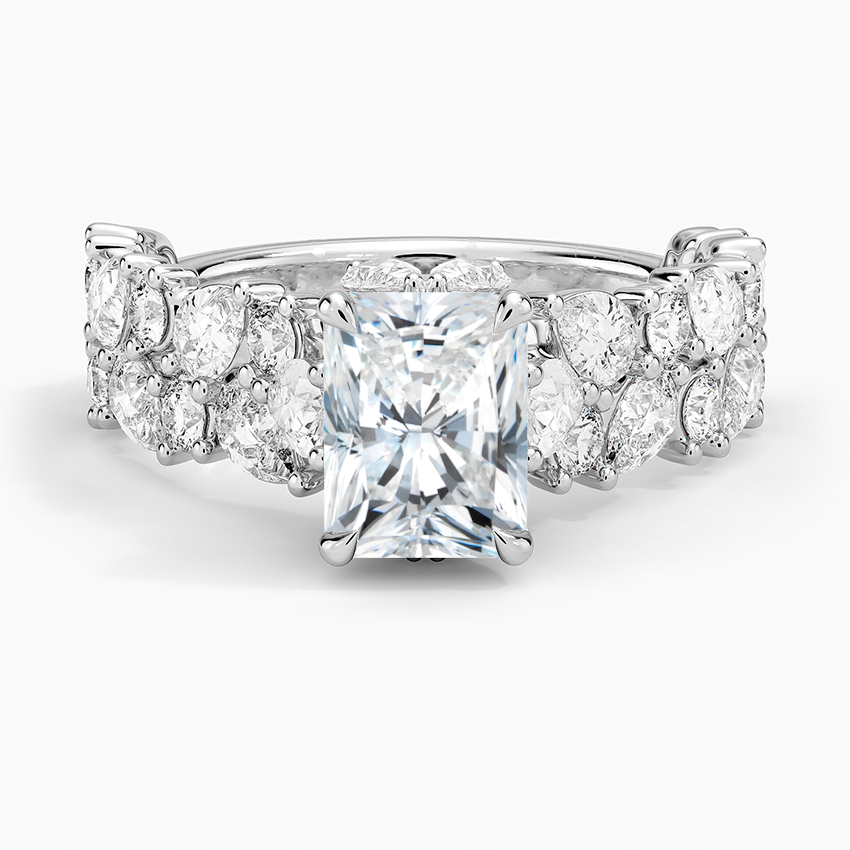 Olivetta Double Row Diamond Ring (2 1/2 ct. tw.) Platinum Radiant Engagement Ring