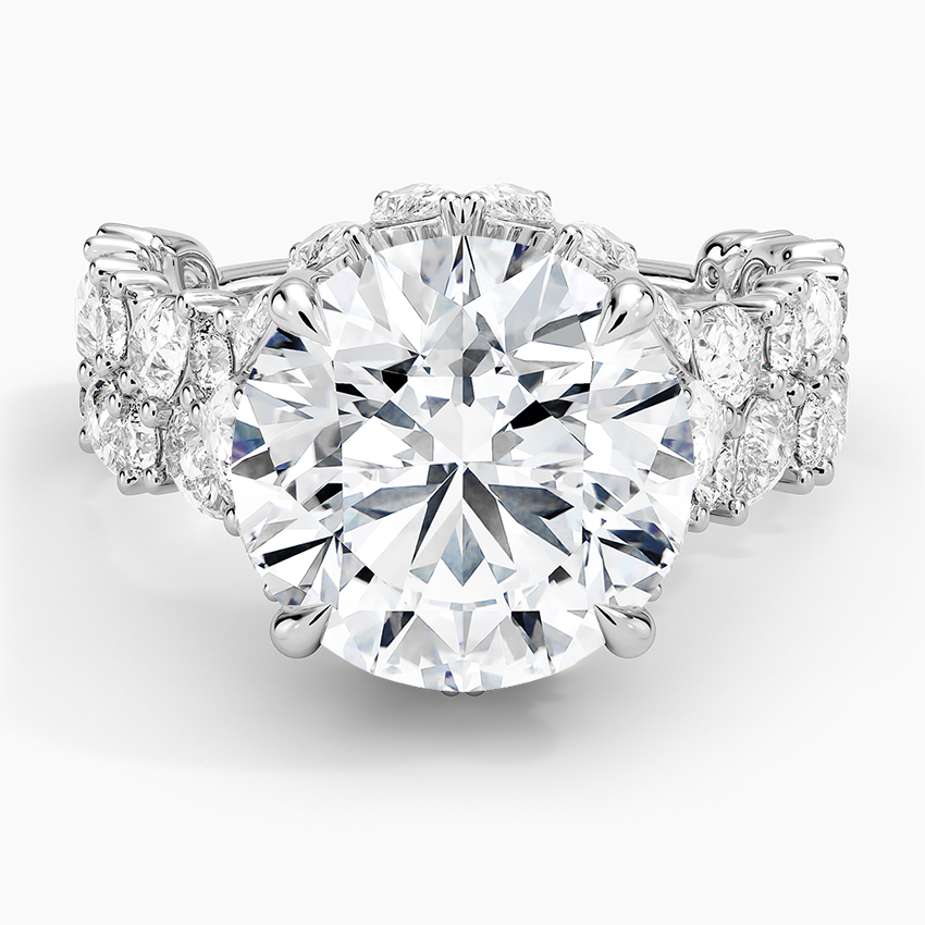 Olivetta Double Row Diamond Ring (2 1/2 ct. tw.) Platinum Round Engagement Ring