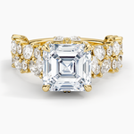 Olivetta Double Row Diamond Ring (2 1/2 ct. tw.) Yellow Gold 18k Asscher Engagement Ring