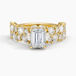 Olivetta Double Row Diamond Ring (2 1/2 ct. tw.) Yellow Gold 18k Emerald Engagement Ring