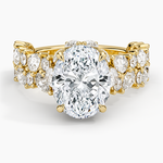 Olivetta Double Row Diamond Ring (2 1/2 ct. tw.) Yellow Gold 18k Oval Engagement Ring