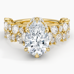 Olivetta Double Row Diamond Ring (2 1/2 ct. tw.) Yellow Gold 18k Pear Engagement Ring