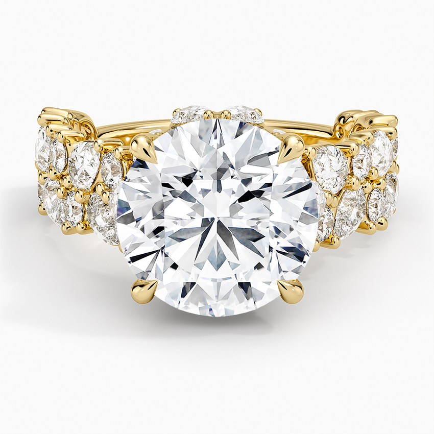Olivetta Double Row Diamond Ring (2 1/2 ct. tw.) Yellow Gold 18k Round Engagement Ring
