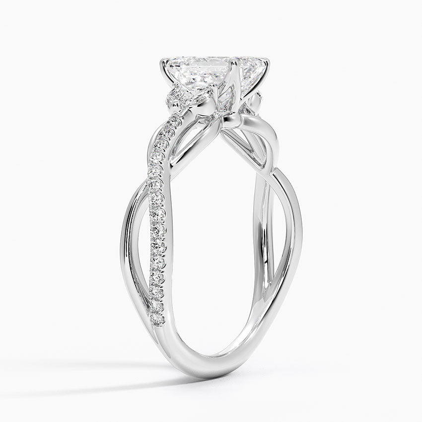 Garland Diamond Ring Platinum Emerald Engagement Ring