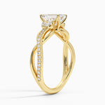 Garland Diamond Ring Yellow Gold 18k Emerald Engagement Ring