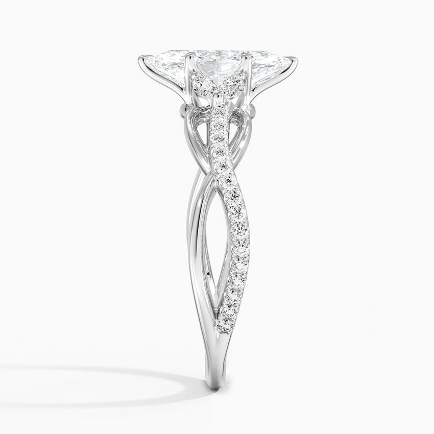 Garland Diamond Ring Platinum Marquise Engagement Ring