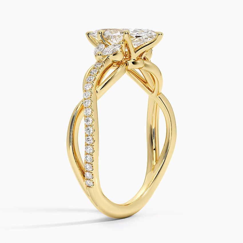 Garland Diamond Ring Yellow Gold 18k Marquise Engagement Ring