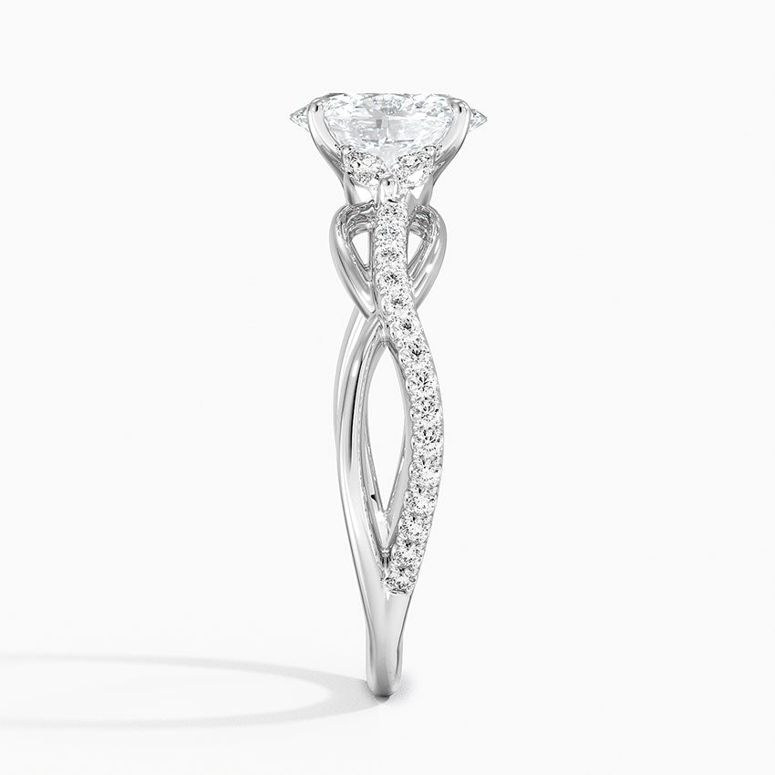 Garland Diamond Ring Platinum Oval Engagement Ring